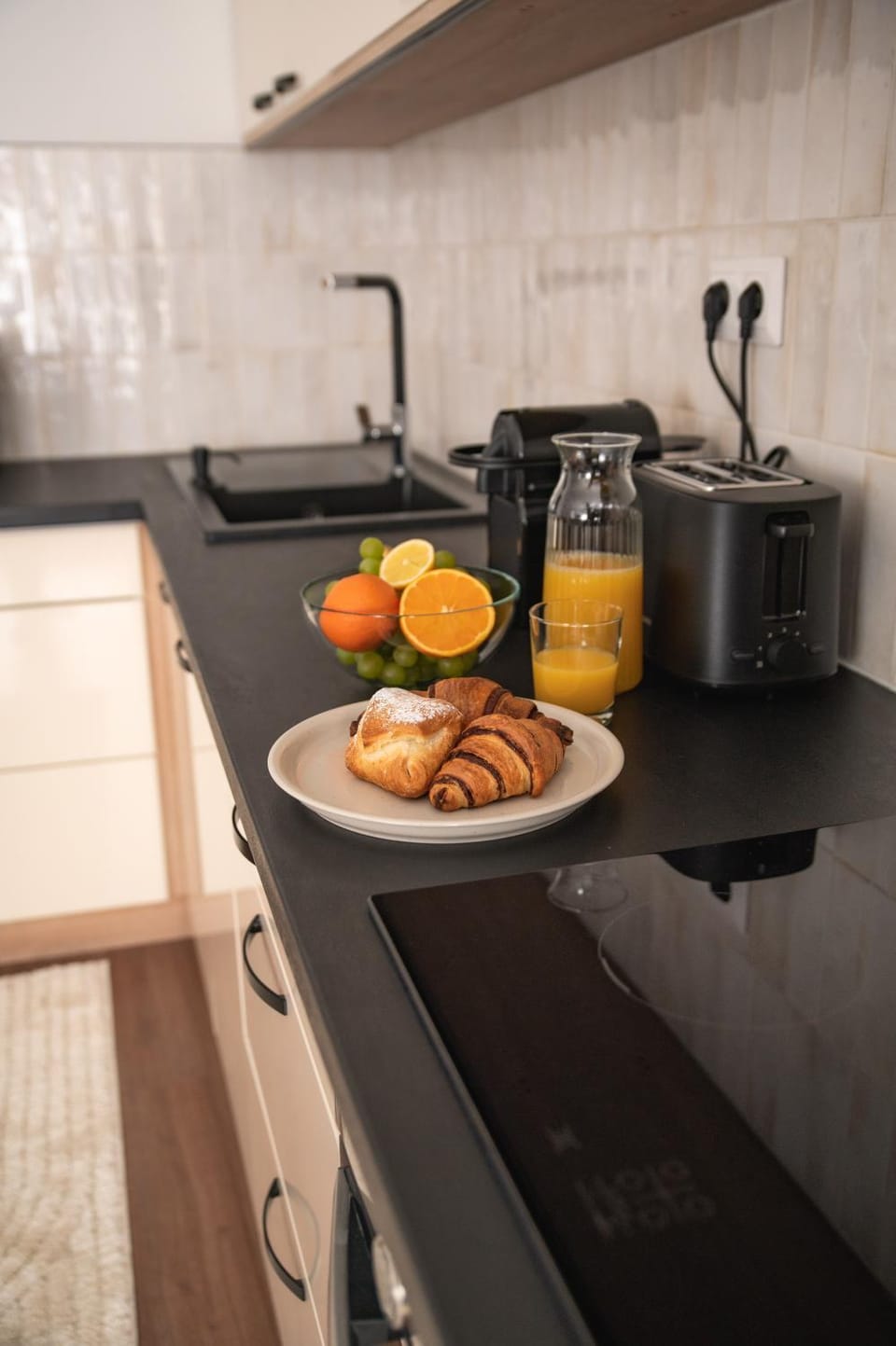 Kitchen or kitchenette, stove, toaster