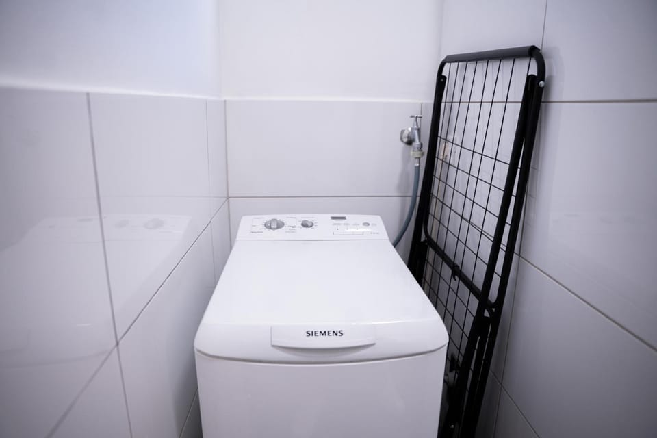 Bathroom, washing machine, dryer