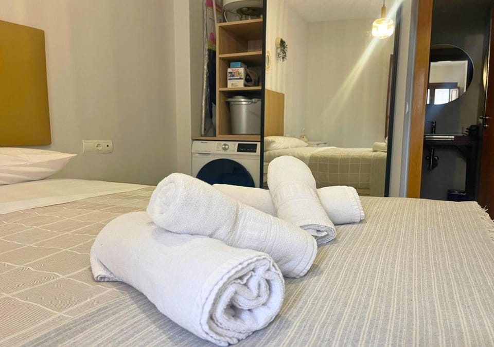 Bed, Photo of the whole room, Bedroom, towels, wardrobe