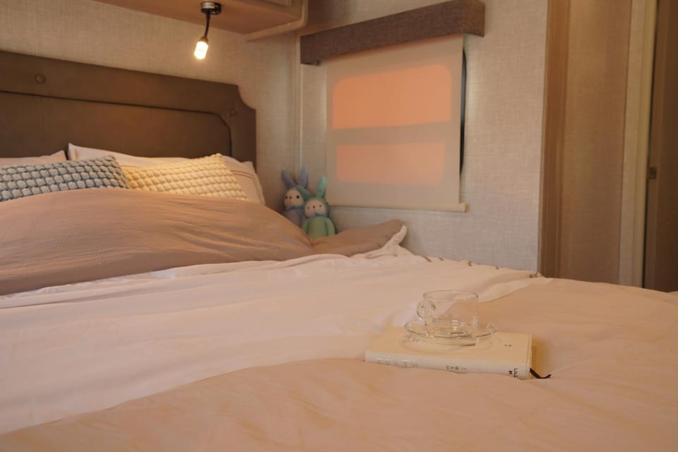 Bed, Photo of the whole room, Bedroom, towels