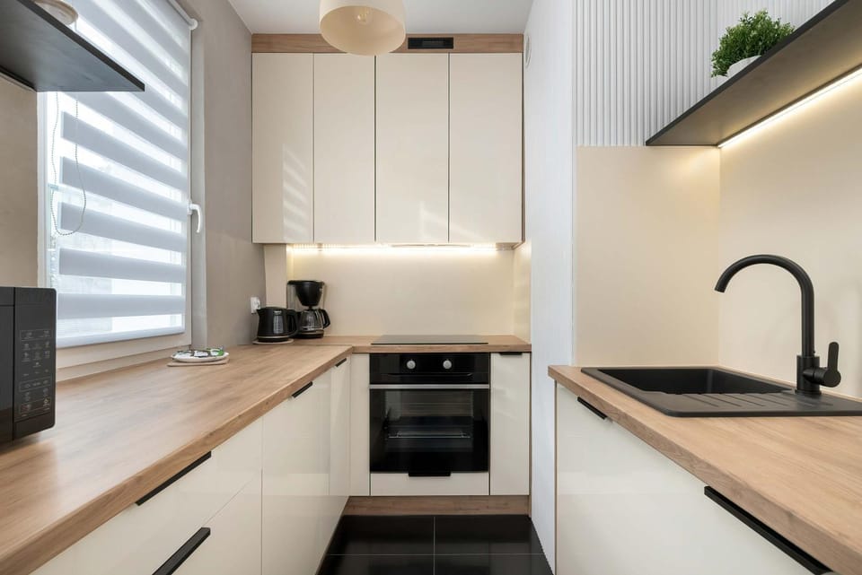 Kitchen or kitchenette, dishwasher, stove