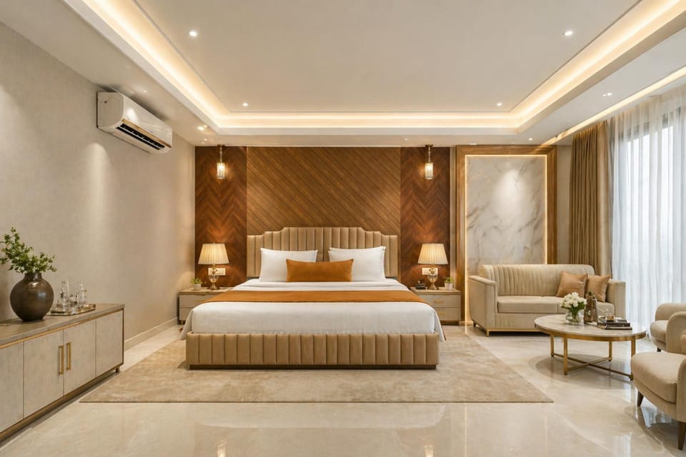 Photo of the whole room, Seating area, Bedroom, air conditioner