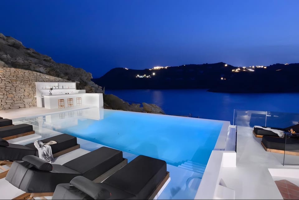 Property building, Living room, Swimming pool