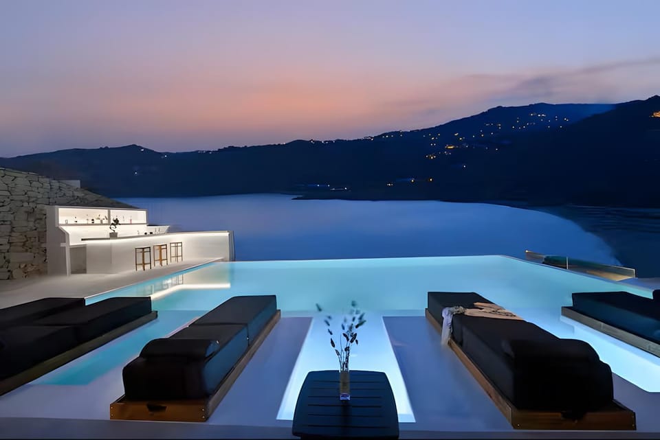 Property building, Living room, Swimming pool