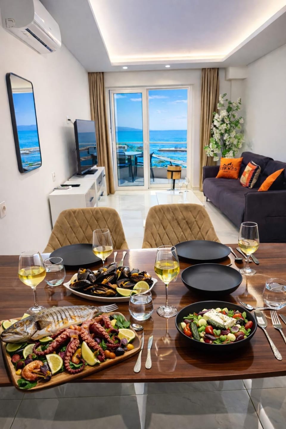 Living room, Food and drinks, Seating area, Dining area, Food, Lunch, Dinner, Drinks, Alcoholic drinks