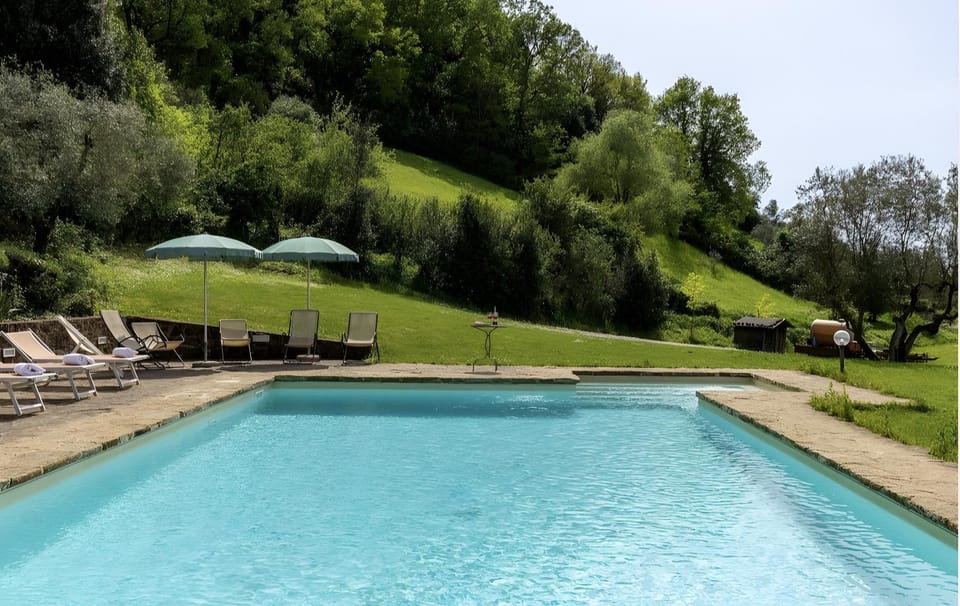 Property building, Living room, Swimming pool