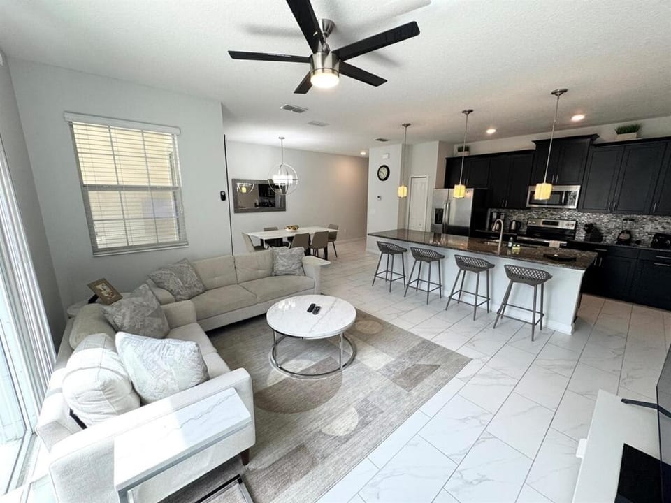 Living room, kitchen