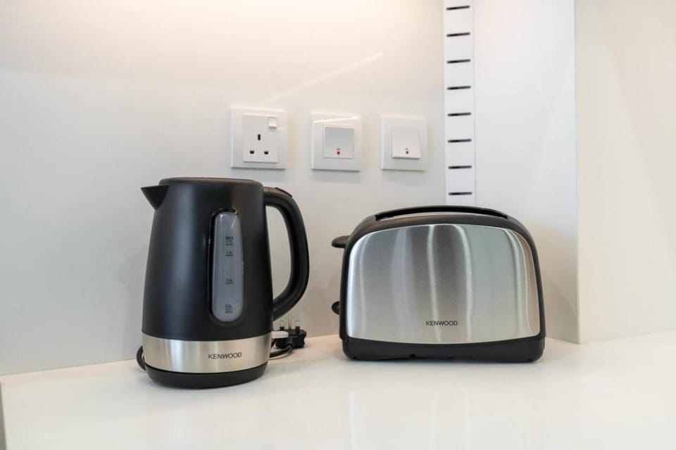 Kitchen or kitchenette, toaster