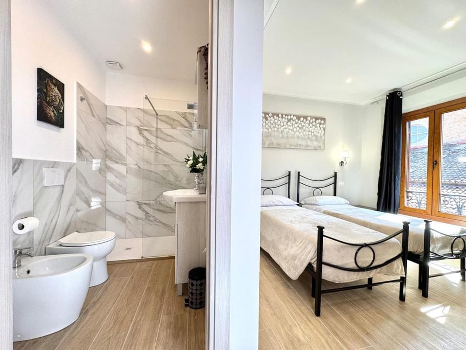 Toilet, Bed, Bathroom, Photo of the whole room, Bedroom