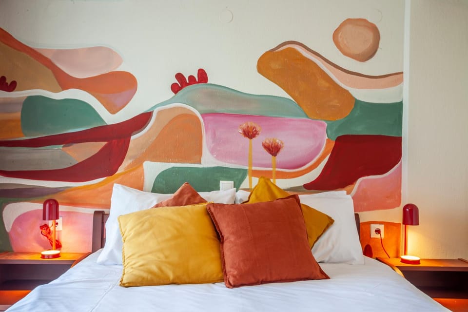 Bed, Decorative detail, Bedroom, Sunset, air conditioner