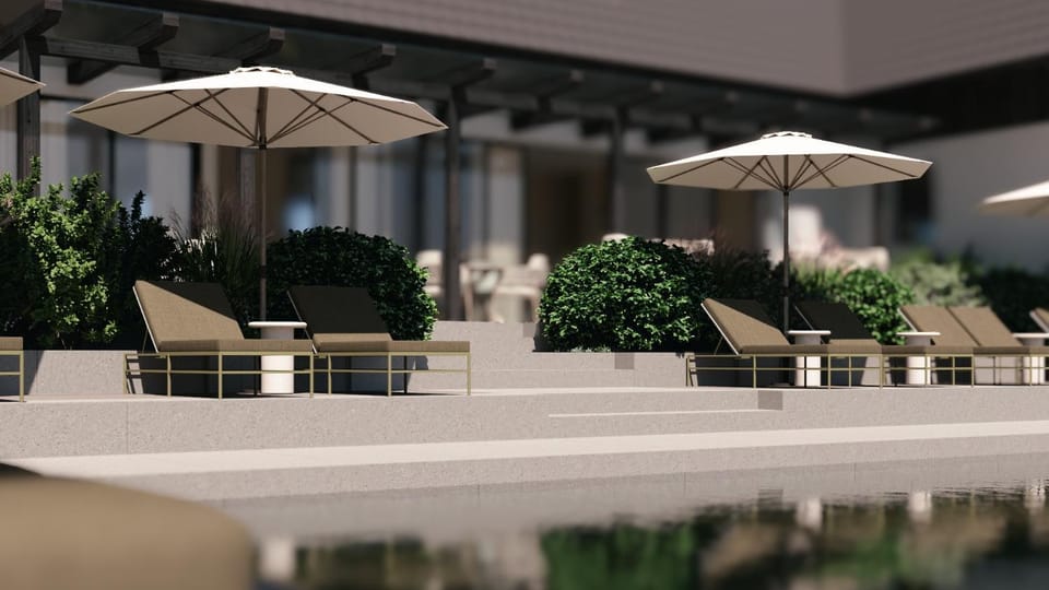 Property building, Restaurant/places to eat, sunbed