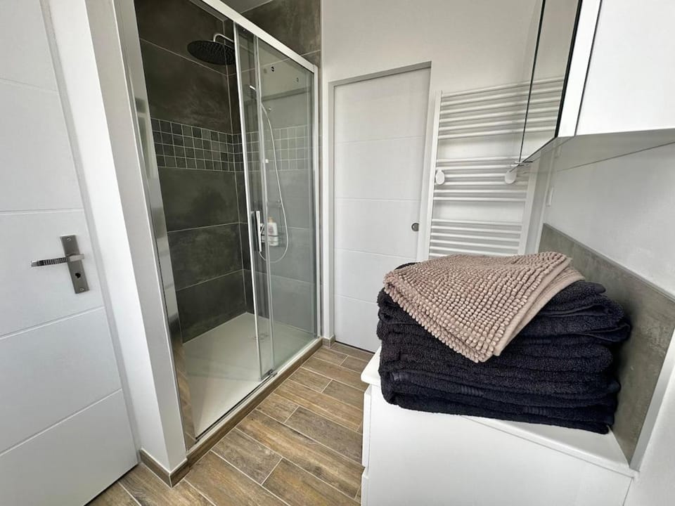 Shower, Bathroom, towels