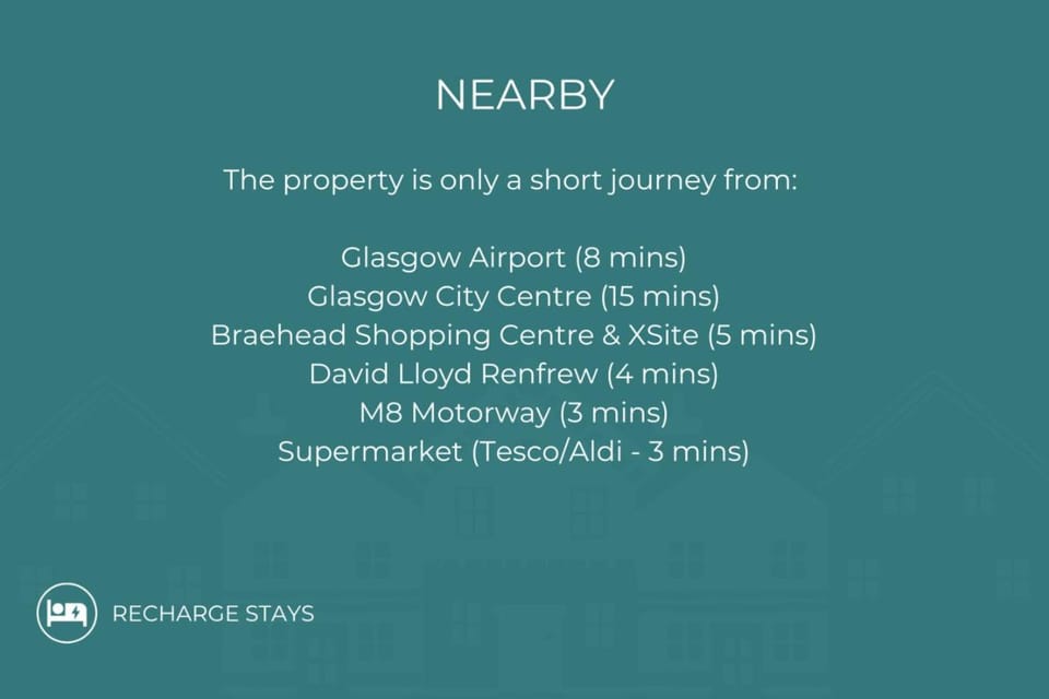 Free Parking - Sleeps 2 - 1 Bed Tenement - Renfrew Apartment in Paisley