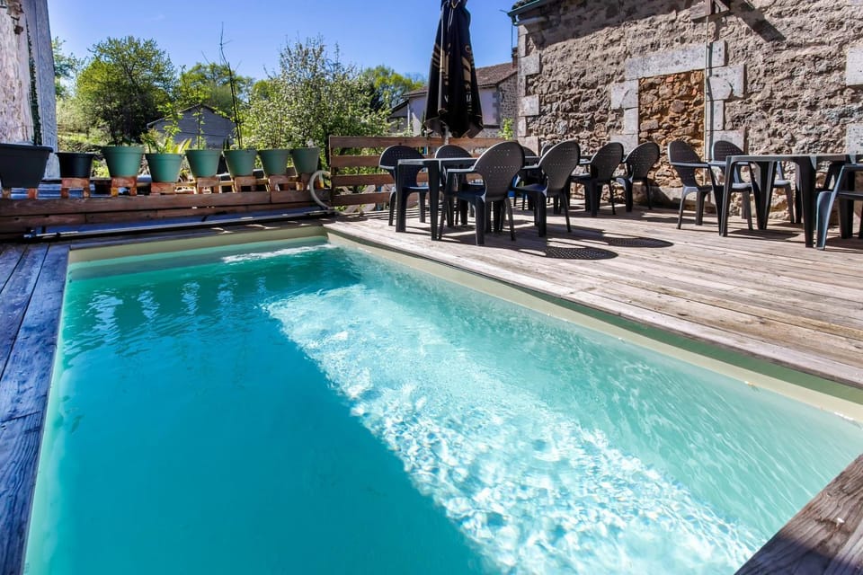 Property building, Living room, Swimming pool