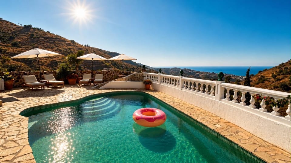 Natural landscape, Pool view, Sea view, Swimming pool, sunbed
