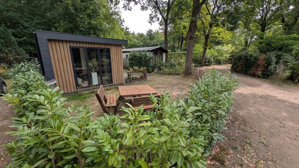 Rustige natuur lodge bij Deventer met privé terras Chalet in Overijssel (province)