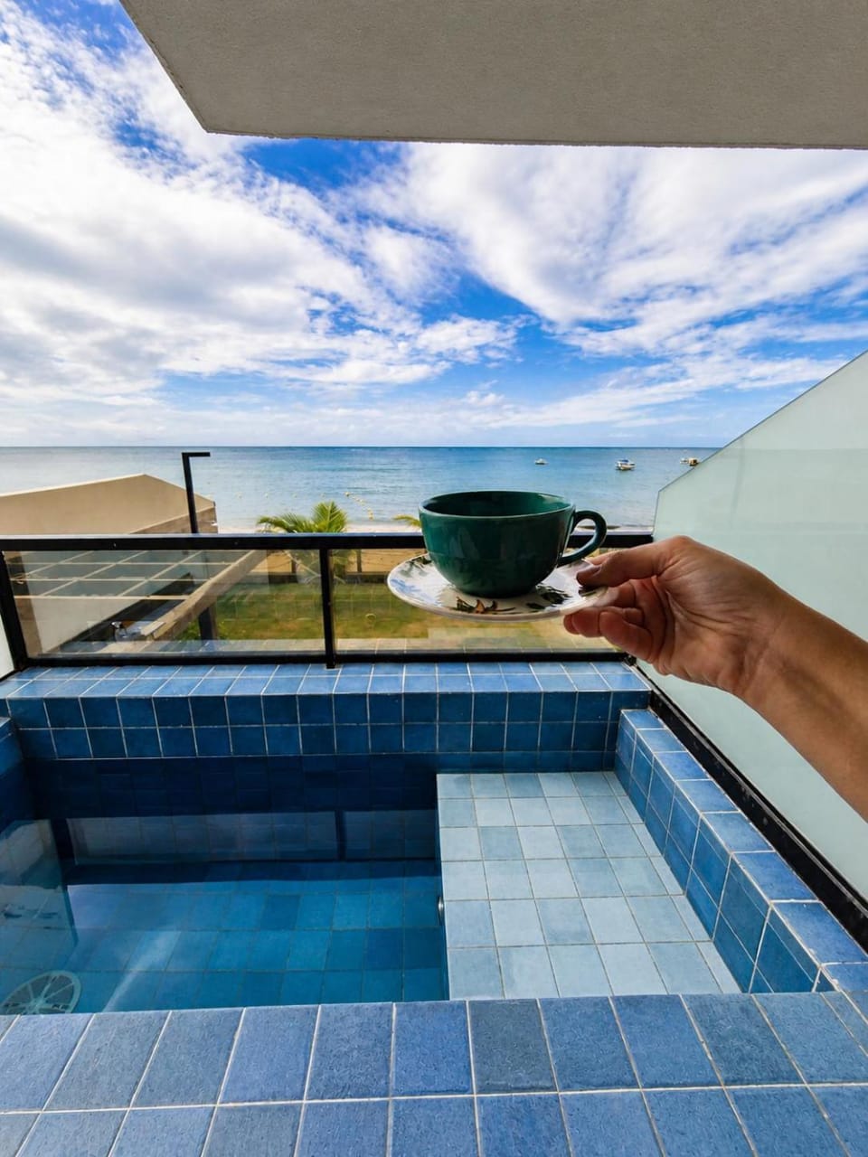 Patio, Day, Natural landscape, View (from property/room), Pool view, Sea view, Swimming pool