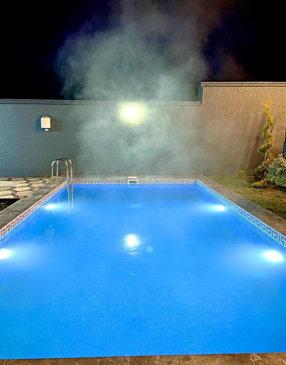 Night, Pool view, Swimming pool