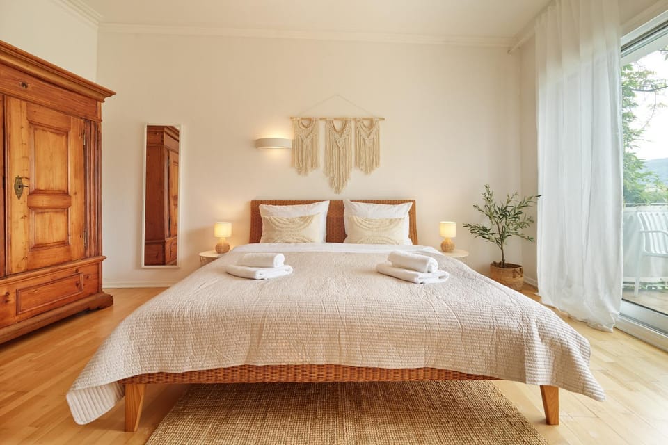 Bed, Photo of the whole room, Bedroom, towels, wardrobe