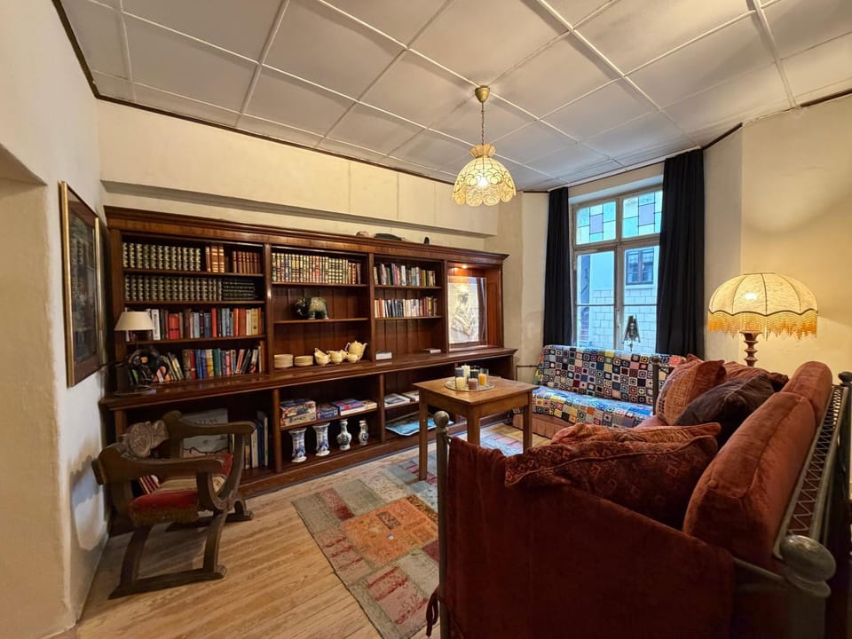 Library, Living room, Decorative detail, Seating area