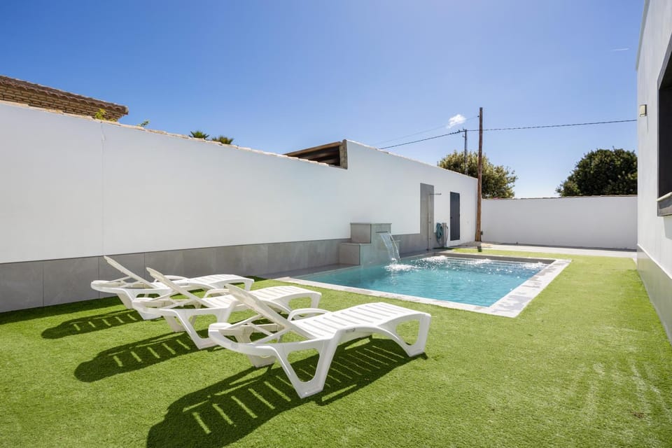 Property building, Living room, Swimming pool