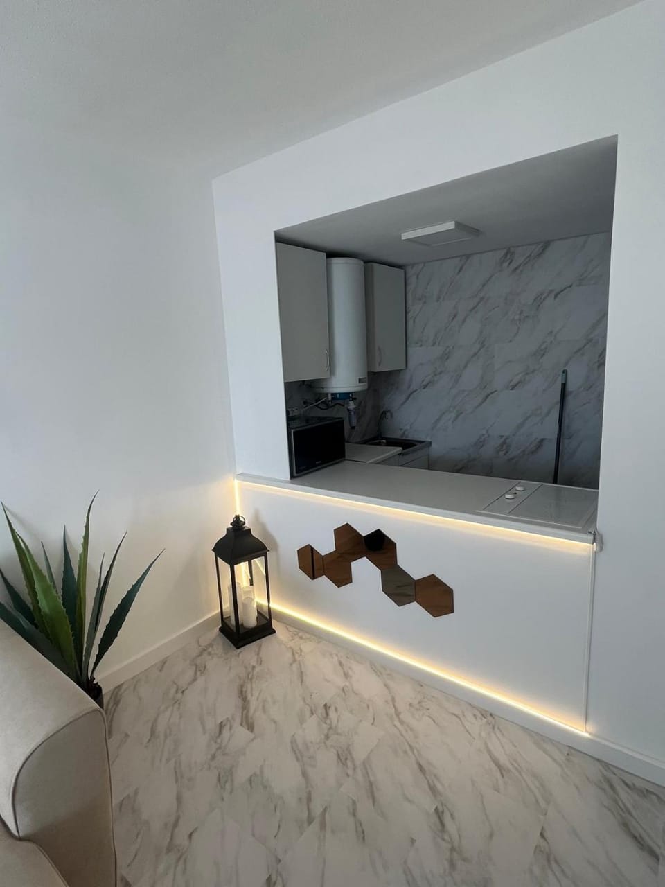 Living room, kitchen