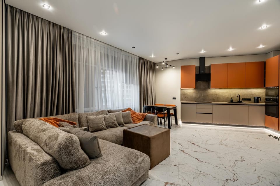 Living room, kitchen