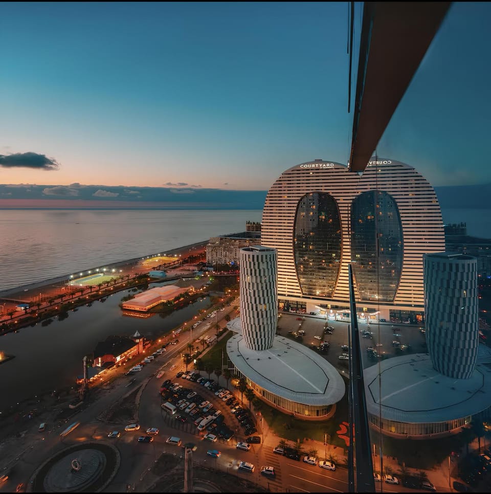 Night, Natural landscape, Bird's eye view, City view, Sea view