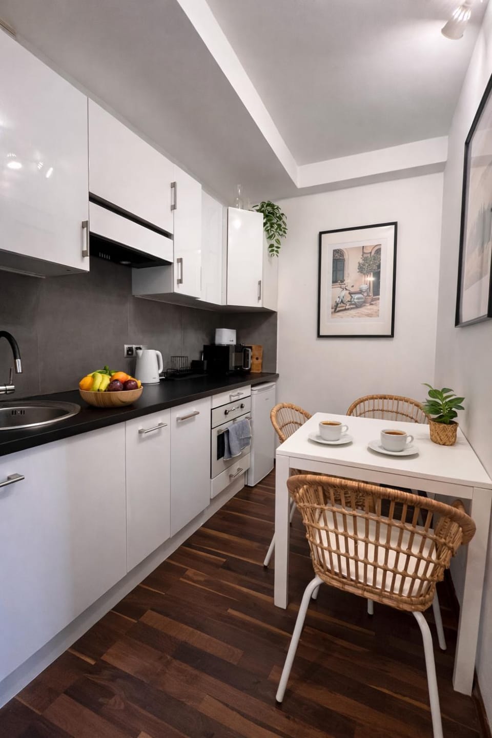 Kitchen or kitchenette, microwave, oven, stove, kitchen