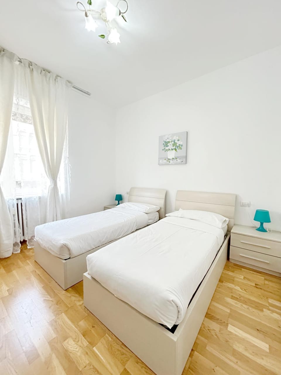 Bed, Bedroom, hair dryier, towels, wardrobe, air conditioner
