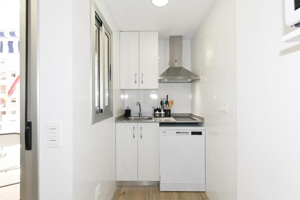 Kitchen or kitchenette, dishwasher