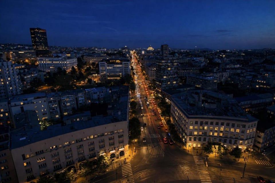 Property building, Night, Neighbourhood, Bird's eye view, City view, Street view, Location