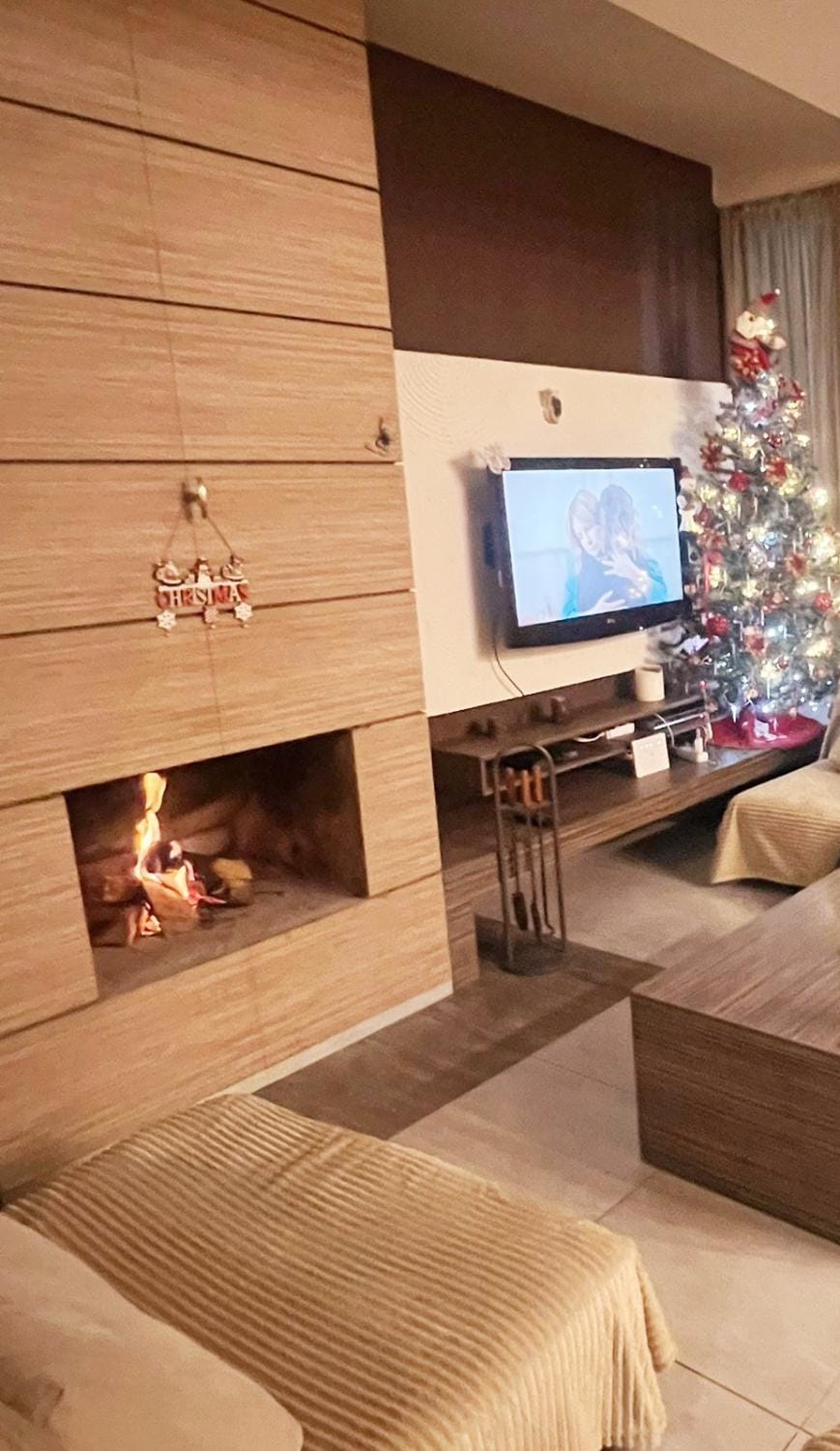 Living room, fireplace
