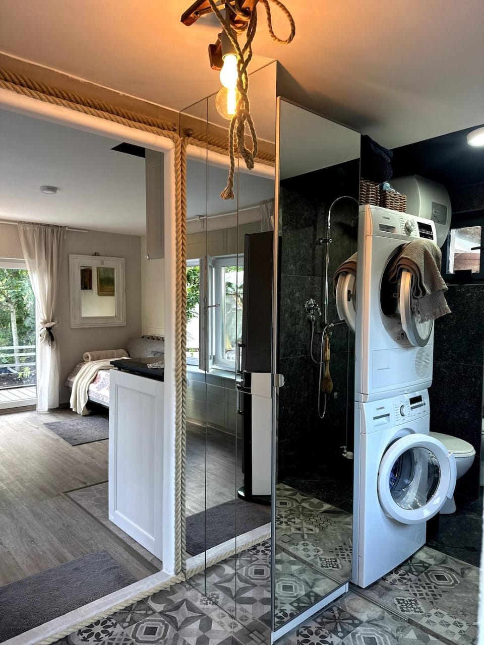 Bathroom, washing machine, washing machine, dryer