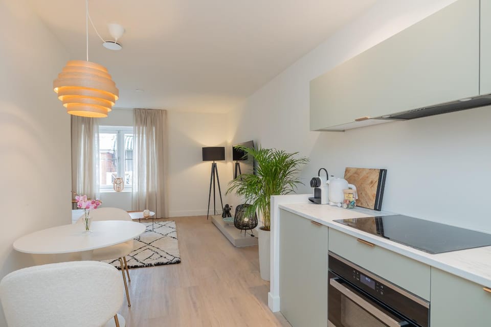 Kitchen or kitchenette, Living room, Dining area