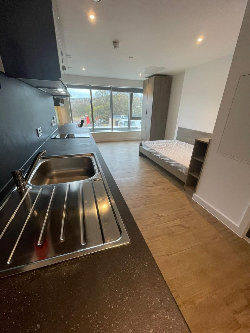 Bed, Kitchen or kitchenette, Bedroom