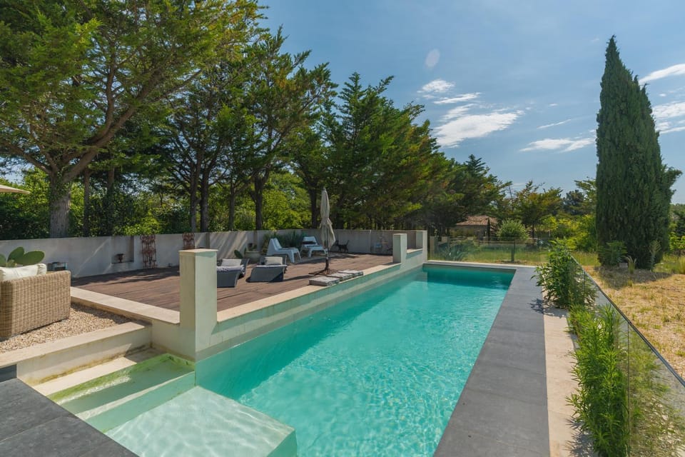 Property building, Living room, Swimming pool