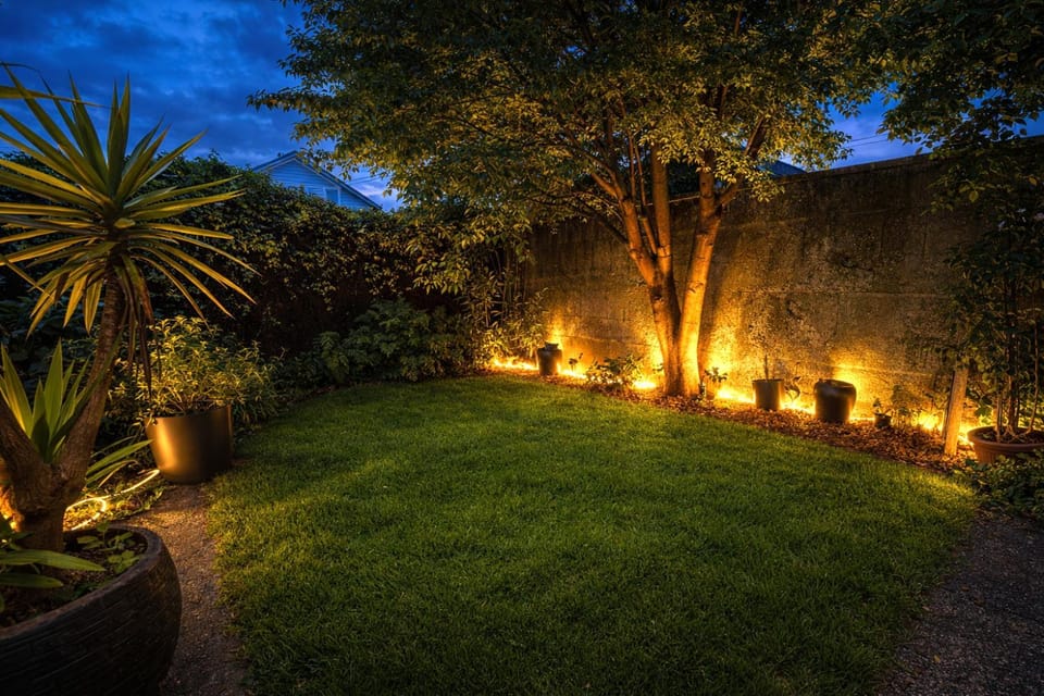 Night, Natural landscape, Garden, Garden view, Inner courtyard view