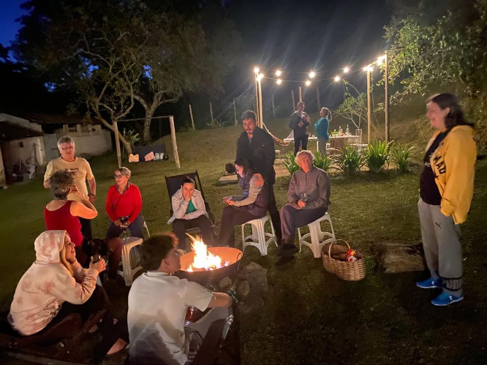 Garden, group of guests