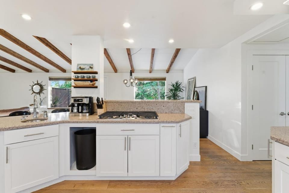 Kitchen or kitchenette, dishwasher, oven, stove, toaster