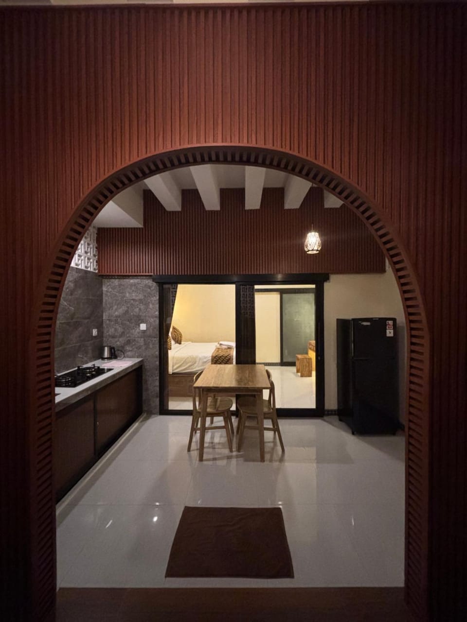 Kitchen or kitchenette, minibar, stove, kitchen