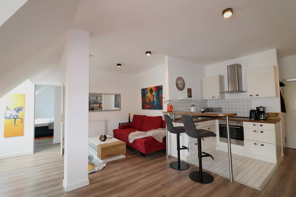 Kitchen or kitchenette, Living room, Seating area, Dining area, stove, kitchen