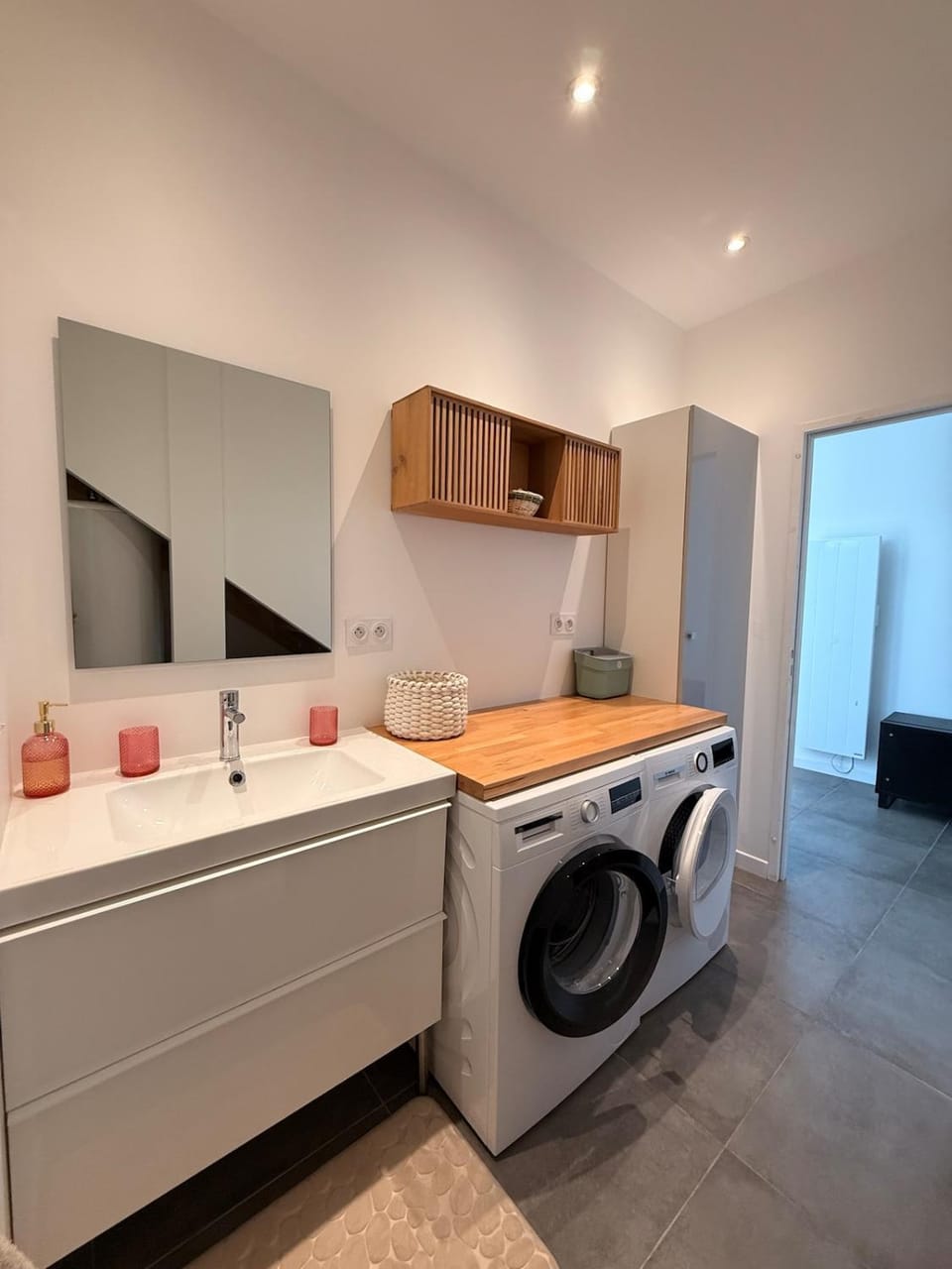 Shower, washing machine, dryer
