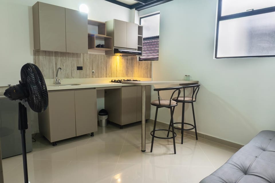 Kitchen or kitchenette, Dining area, stove