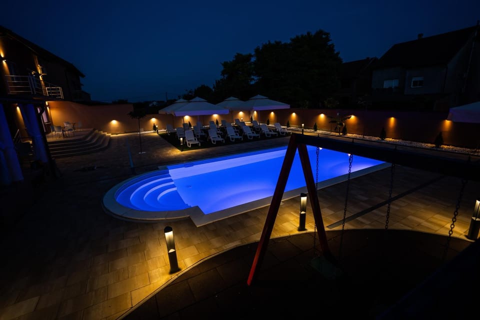 Night, Garden view, Pool view, Swimming pool