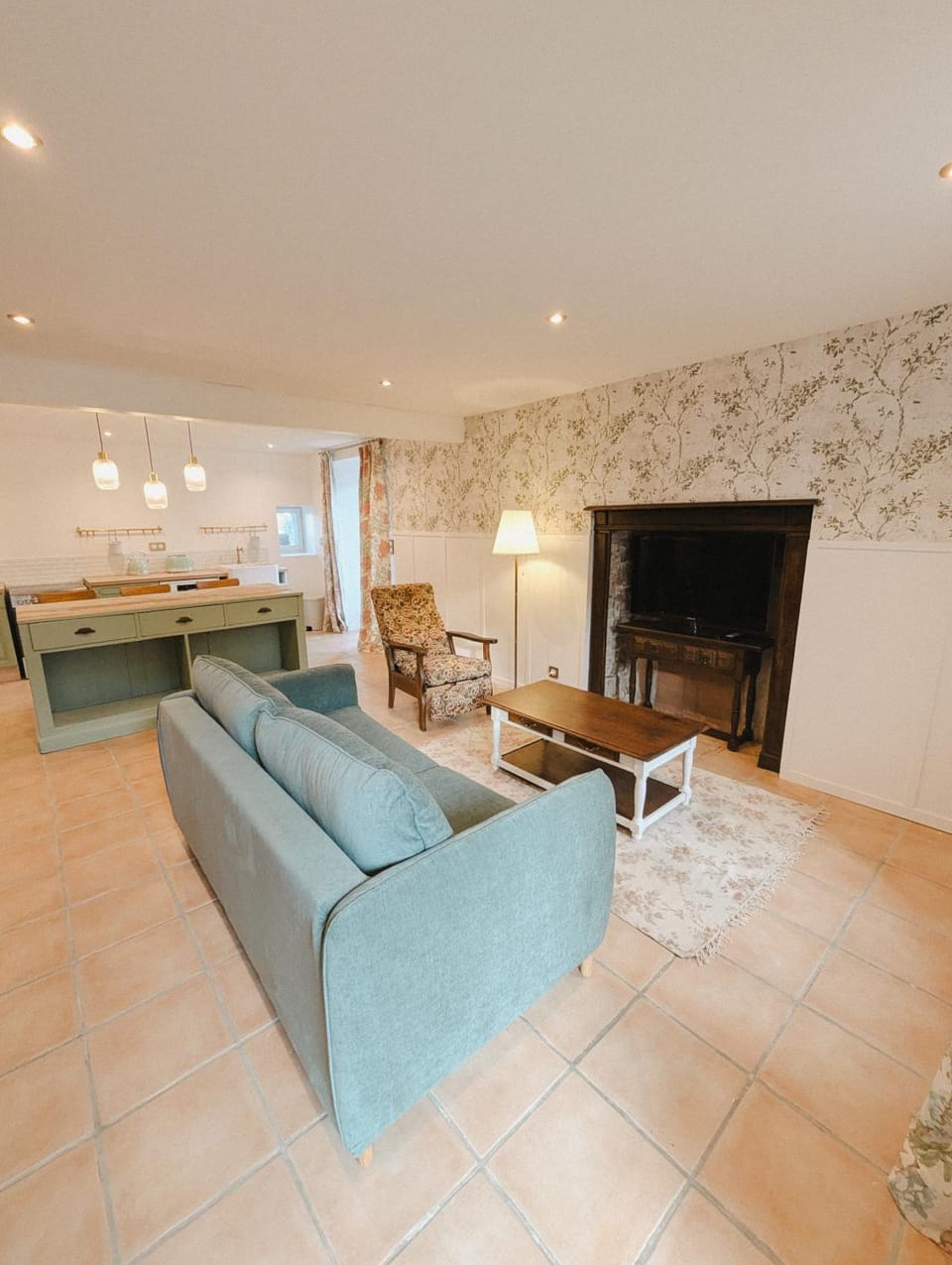 Living room, kitchen