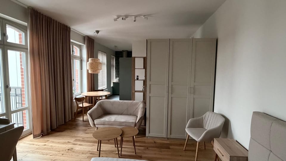 Seating area, wardrobe