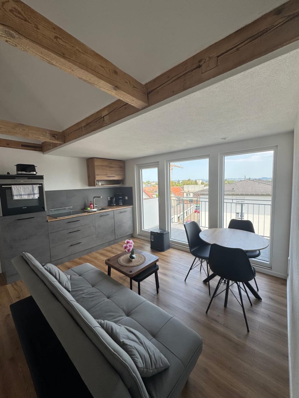 Kitchen or kitchenette, Living room, Dining area