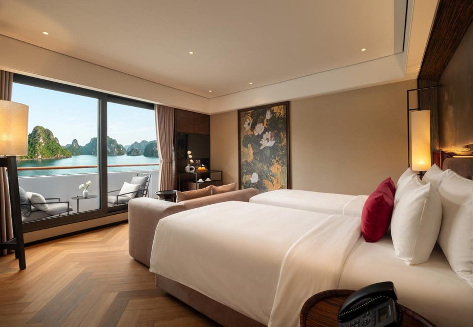 Bed, Natural landscape, Seating area, Bedroom