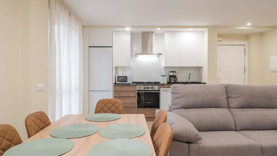 Kitchen or kitchenette, Living room, Dining area